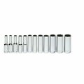 Williams Socket Set, 12 Pieces, 1/4 Inch Dr, Deep, 1/4 Inch Size JHW30941